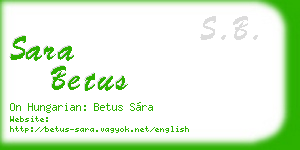 sara betus business card